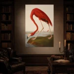 AJohn James Audubon merican Flamingo Famous Art Prints Canvas Print showcased in an elegant minimalist interior