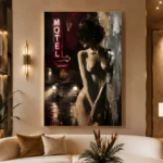 Motel Noir Nude Wall Art Canvas Print - Image 3
