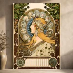 Alphonse Mucha Art Nouveau Zodiac Famous Art Prints Canvas Print - Image 3