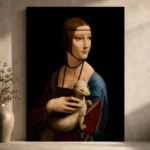 Leonardo da Vinci Lady with an Ermine Famous Art Prints Canvas Print displayed in a contemporary gallery-inspired room