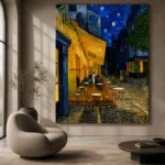 Van Gogh Cafe Terrace at Night Famous Art Prints Canvas Print - Image 4