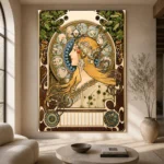 Alphonse Mucha Art Nouveau Zodiac Famous Art Prints Canvas Print - Image 7