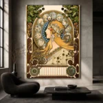 Alphonse Mucha Art Nouveau Zodiac Famous Art Prints Canvas Print - Image 8