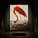 AJohn James Audubon merican Flamingo Famous Art Prints Canvas Print showcased in an elegant minimalist interior