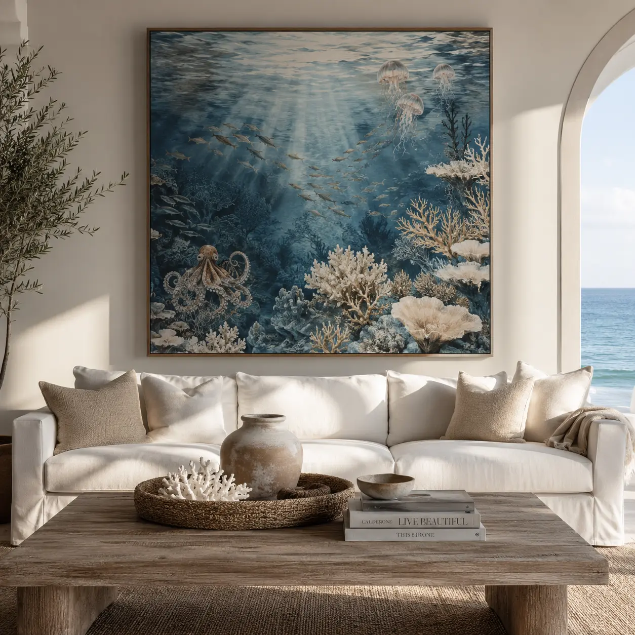 Discover premium underwater wall art inspired by ocean life, fish, octopus, jellyfish, coral reefs, and deep sea beauty. Available as canvas prints, acrylic prints, metal prints, and museum-quality posters.