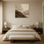 Earth Tone Textured Abstract Wall Art Canvas Print showcased in an elegant minimalist interior