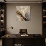 Stone Vein Textured Abstract Wall Art Canvas Print displayed in a contemporary gallery-inspired room