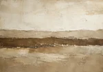 Earth Horizon Textured Abstract Wall Art Canvas Print