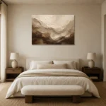 Flowing Earth Textured Abstract Wall Art Canvas Print showcased in an elegant minimalist interior