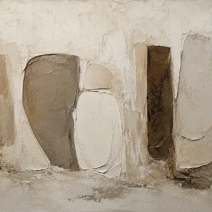 Stone Forms Textured Abstract Wall Art Canvas Print