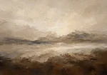 Mountain Horizon Textured Abstract Wall Art Canvas Print
