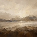 Mountain Horizon Textured Abstract Wall Art Canvas Print