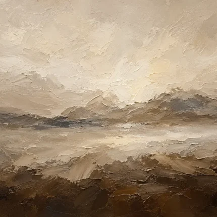 Mountain Horizon Textured Abstract Wall Art Canvas Print
