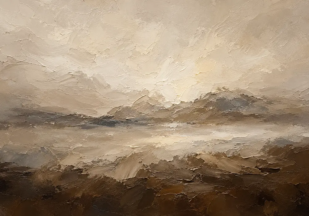 Mountain Horizon Textured Abstract Wall Art Canvas Print