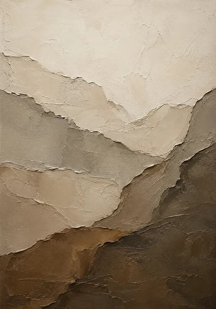 Layered Earth Textured Abstract Wall Art Canvas Print