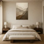 Layered Earth Textured Abstract Wall Art Canvas Print showcased in an elegant minimalist interior