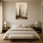 Stone Monolith Textured Abstract Wall Art Canvas Print showcased in an elegant minimalist interior
