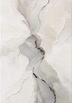 Silver Flow Neutral Abstract Wall Art Canvas Print