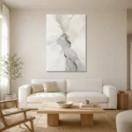 Silver Flow Neutral Abstract Wall Art Canvas Print styled in a refined neutral interior