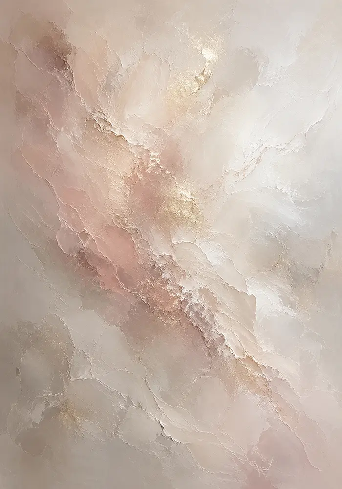 Blush Ivory Neutral Abstract Wall Art Canvas Print