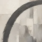 Charcoal Arc Neutral Abstract Wall Art Canvas Print