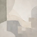 Ivory Geometry Neutral Abstract Wall Art Canvas Print