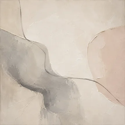 Blush Line Neutral Abstract Wall Art Canvas Print