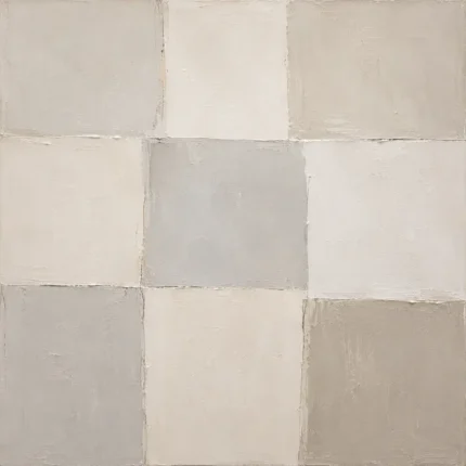 Quiet Grid Neutral Abstract Wall Art Canvas Print