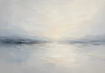 Pale Horizon Neutral Abstract Wall Art Canvas Print