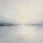 Pale Horizon Neutral Abstract Wall Art Canvas Print