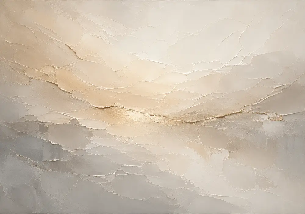 Champagne Horizon Neutral Abstract Wall Art Canvas Print