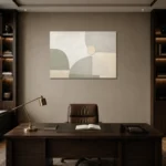 Sage Arch Neutral Abstract Wall Art Canvas Print displayed in a contemporary gallery-inspired room