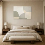 Sage Arch Neutral Abstract Wall Art Canvas Print showcased in an elegant minimalist interior