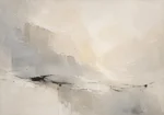 Ink Horizon Neutral Abstract Wall Art Canvas Print
