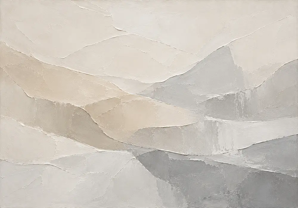 Layered Hills Neutral Abstract Wall Art Canvas Print