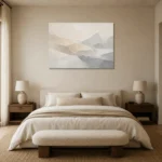Layered Hills Neutral Abstract Wall Art Canvas Print showcased in an elegant minimalist interior