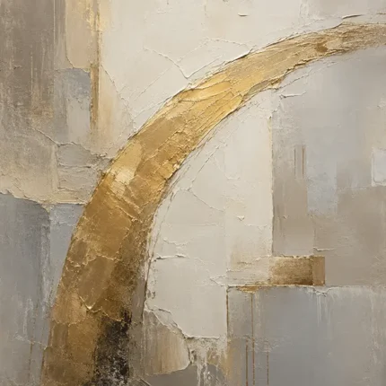 Antique Gold Arc Gold Abstract Wall Art Canvas Print