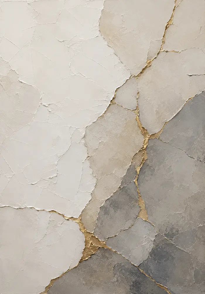 Gilded Kintsugi Stone Gold Abstract Wall Art Canvas Print
