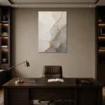 Gilded Kintsugi Stone Gold Abstract Wall Art Canvas Print displayed in a contemporary gallery-inspired room