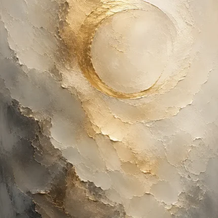 Auric Eclipse Gold Abstract Wall Art Canvas Print