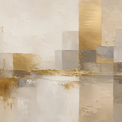 Gilded Skyline Passage Gold Abstract Wall Art Canvas Print