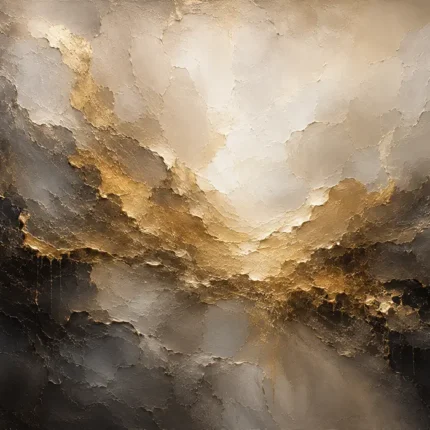 Obsidian Gilded Horizon Gold Abstract Wall Art Canvas Print