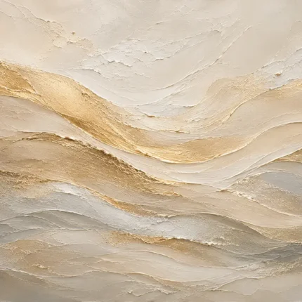 Gilded Wavefield Gold Abstract Wall Art Canvas Print