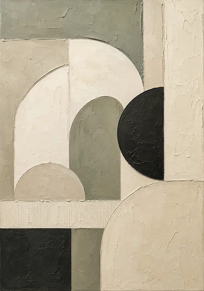 Sage Arch Forms Geometric Abstract Wall Art Canvas Print