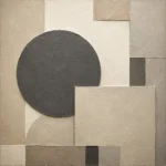 Charcoal Circle Forms Geometric Abstract Wall Art Canvas Print