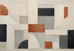Terracotta Arc Grid Geometric Abstract Wall Art Canvas Print