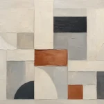 Terracotta Arc Grid Geometric Abstract Wall Art Canvas Print