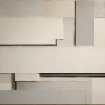 Ivory Linear Blocks Geometric Abstract Wall Art Canvas Print