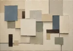 Blue Layered Squares Geometric Abstract Wall Art Canvas Print