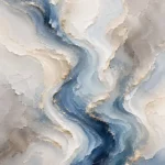 Blue River Flow Fluid Abstract Wall Art Canvas Print